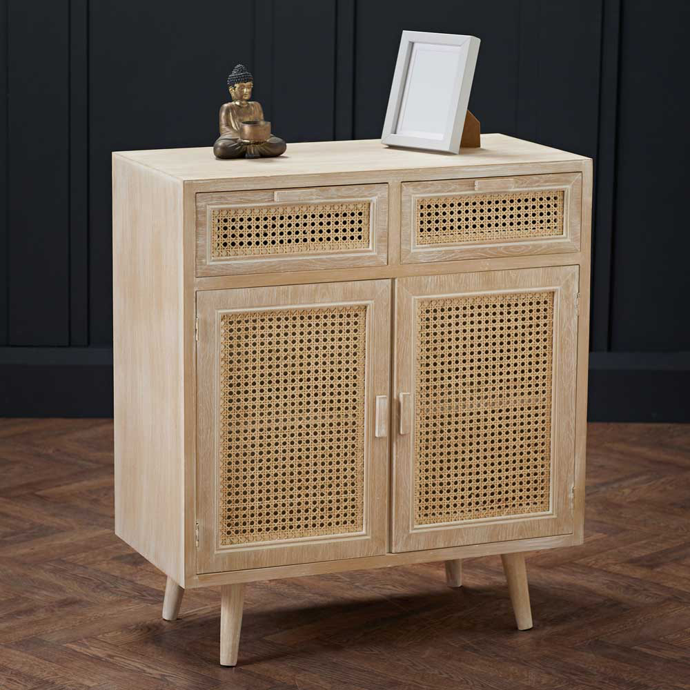 Toulouse 2 Door 2 Drawer Light Oak Effect Small Sideboard Image 1