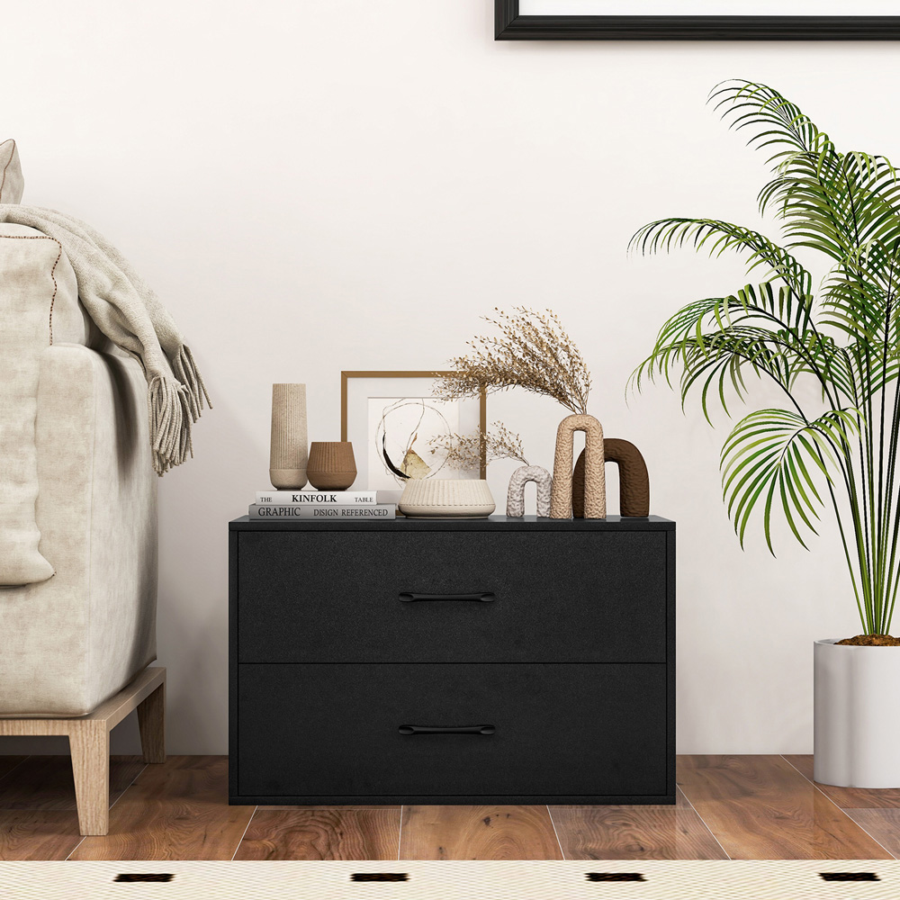 Costway 4 Drawer Black Stackable Dresser Image 4