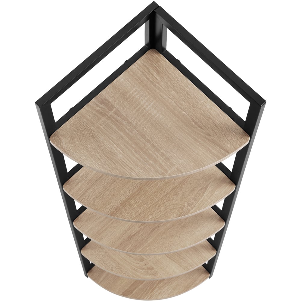 tectake Castlebar 5 Shelf Oak Sonoma Corner Shelving Unit Image 4