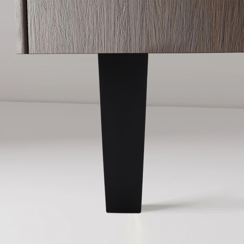 Living and Home Black Square Solid Oak Wood Furniture Leg 20cm 4 Pack Image 2