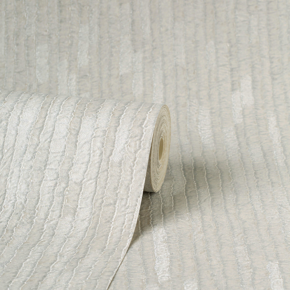 Fine Decor Bergamo Leather Texture Silver and Light Wallpaper Image 2