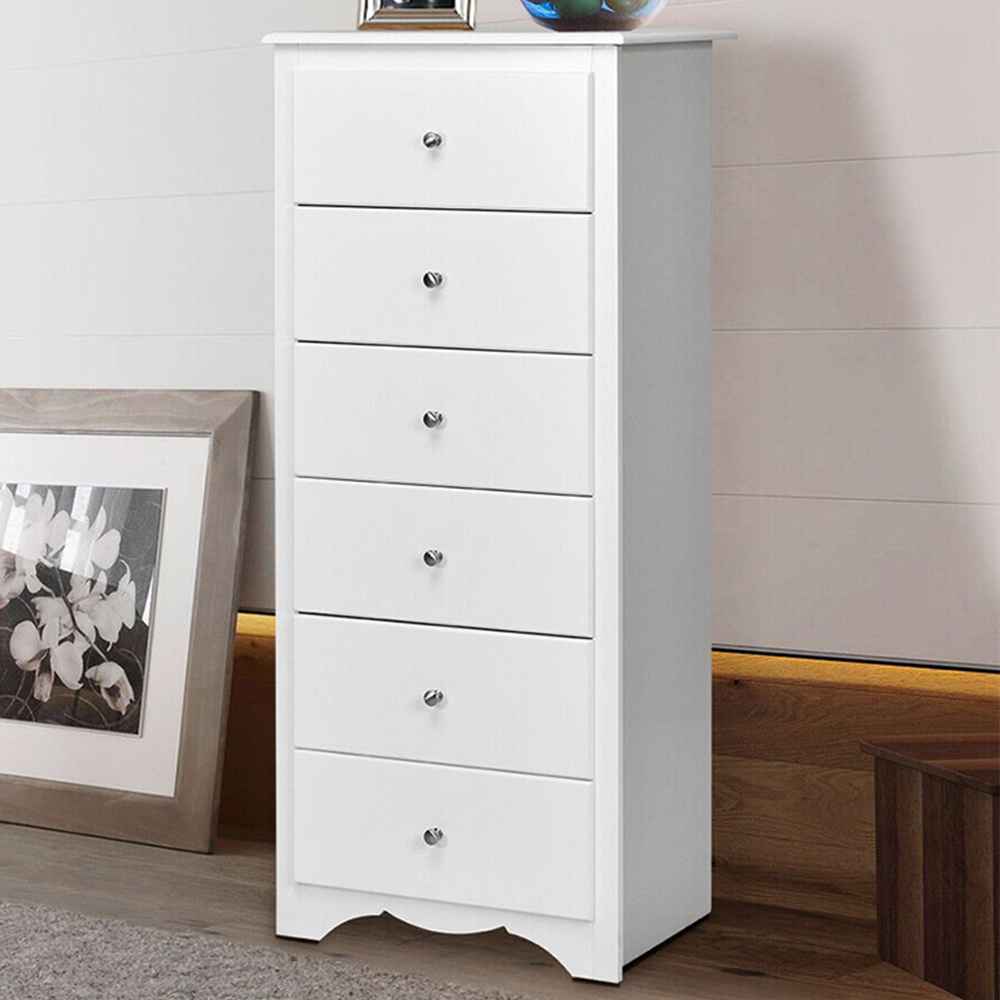 Costway 6 Drawer White Freestanding Cabinet Image 1
