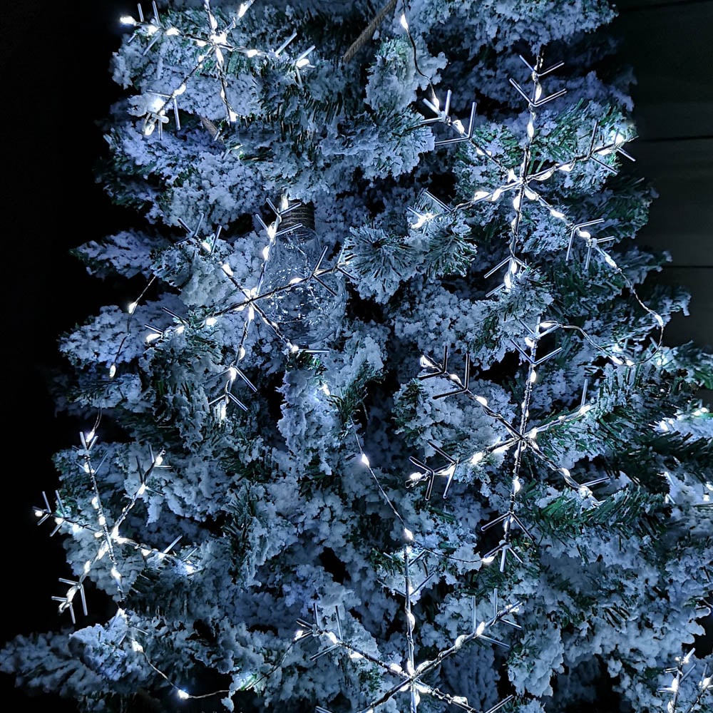 Samuel Alexander 258 White LED MicroBrights Christmas Snowflake String Lights Set of 10 Image 2