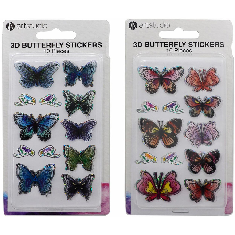 Art Studio Butterfly 3D Stickers Image
