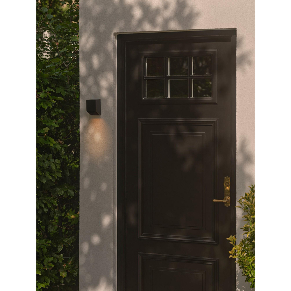 Nordlux Nico Square 12 Black Outdoor Wall Light Image 2