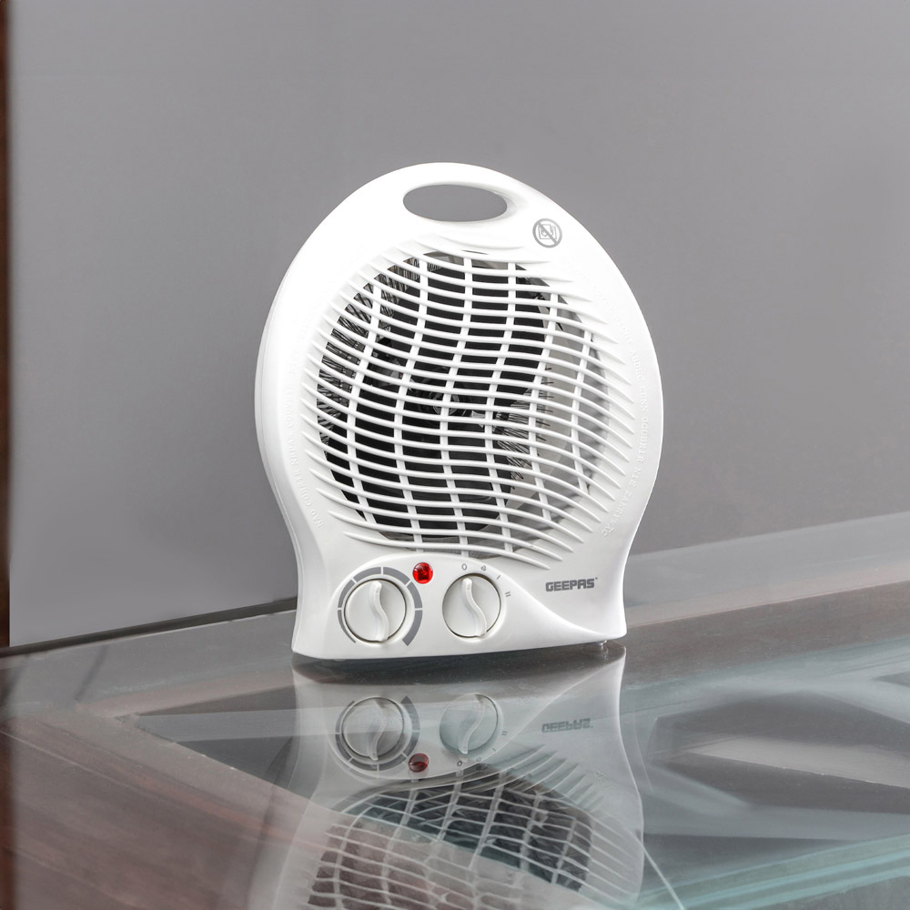 Geepas White Portable Fan Heater 2000W Image 2
