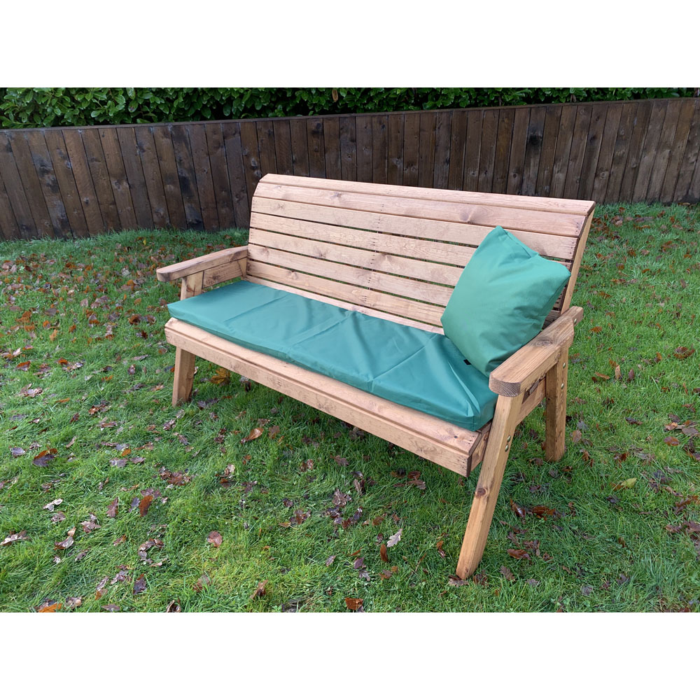 Charles Taylor 3 Seater Winchester Bench with Green Cushions Image 5