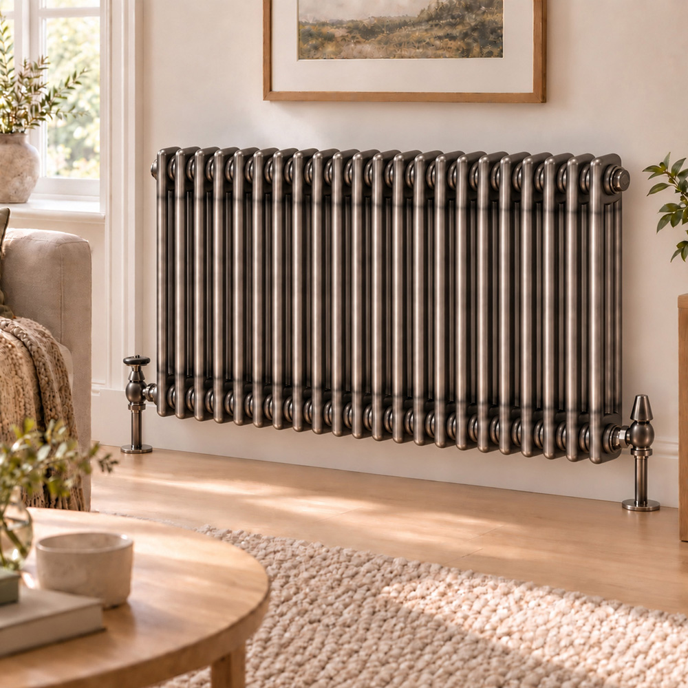 Go Bathrooms Clarence Raw Metal 3 Column 22 Section Radiator 600 x 1010mm Image 2