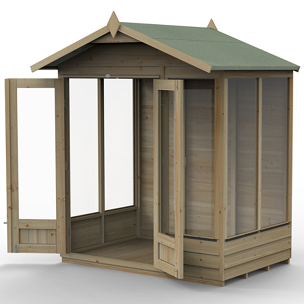 Forest Garden 4LIFE 6 x 4ft Double Door 5 Windows Apex Summerhouse Image 3