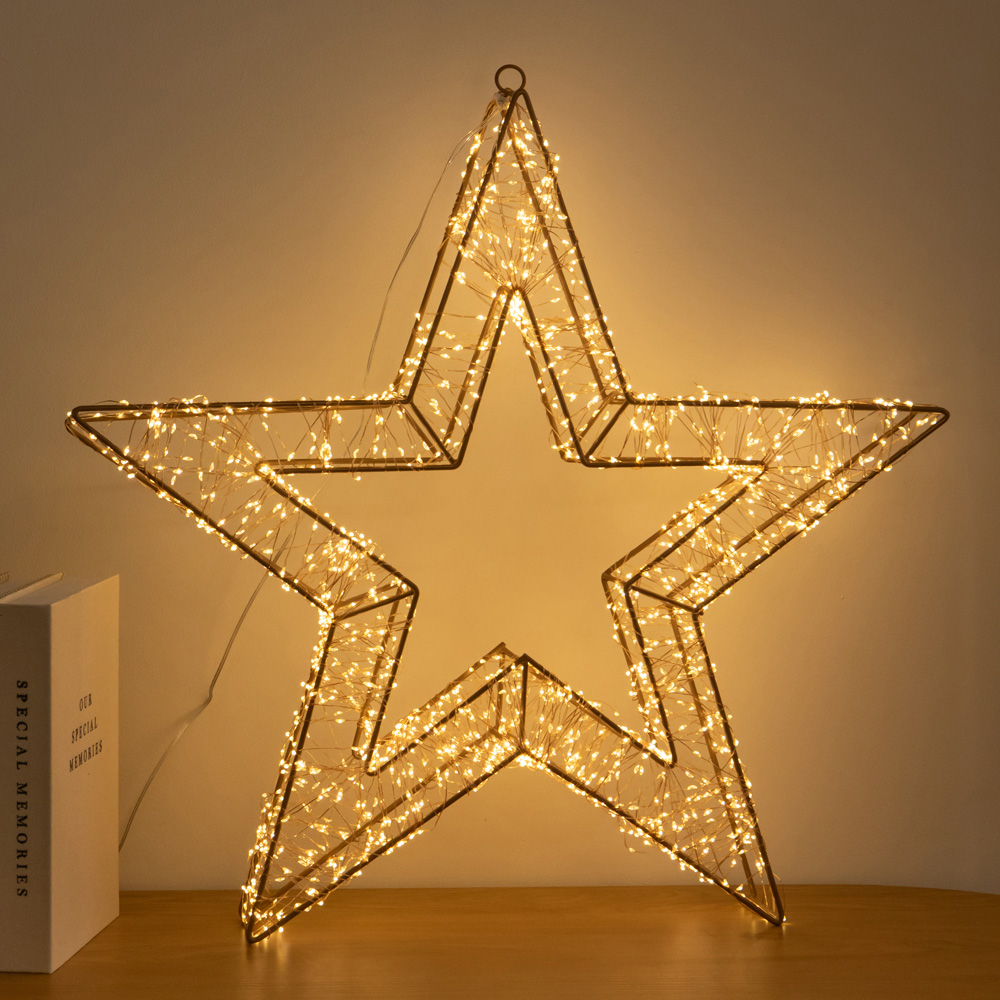 Samuel Alexander 1800 Warm White LED Light-Up Gold Christmas Galaxy Star 58cm Image 7