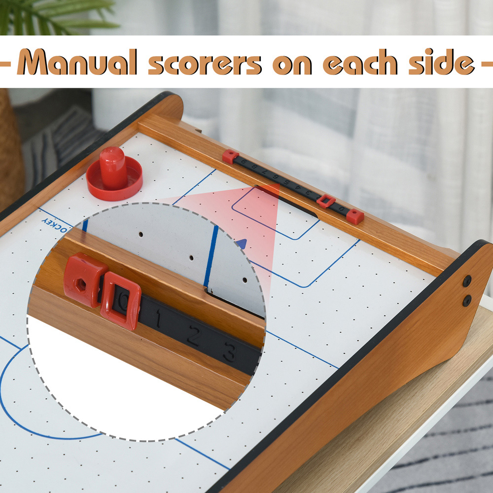 HOMCOM Mini Air Hockey Table with 2 Pucks Pushers and Fan Image 8