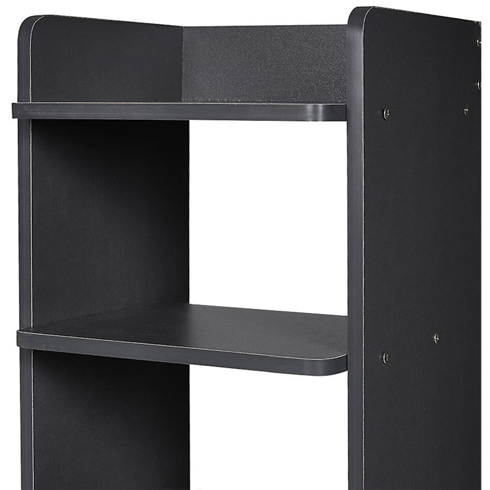 Living and Home 6 Shelf Black Shoe Rack with Raised Guardrail Image 3