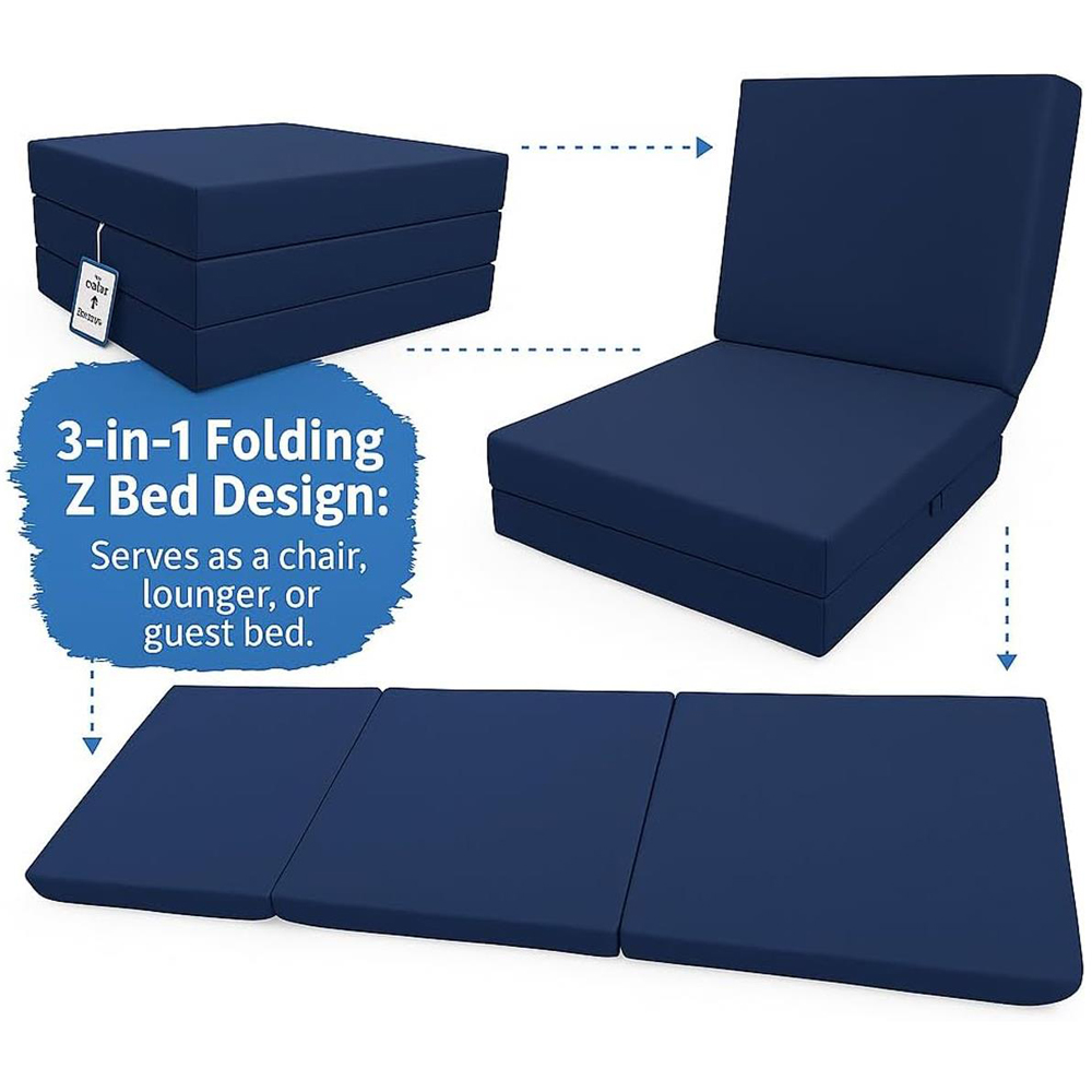 House Of Home Royal Blue Memory Foam Foldable Z Bed Image 5