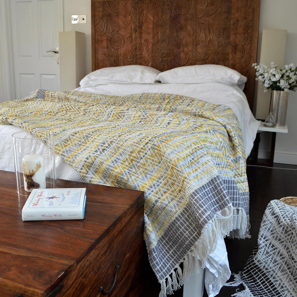 Allure Home Fashions Arizona Mustard Zig Zag Throw 125 x 150cm Image 5