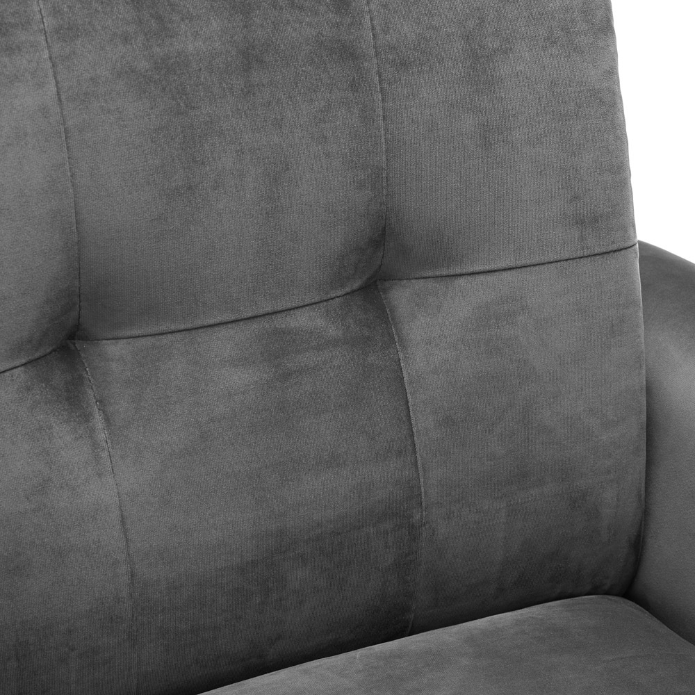 Julian Bowen Monza 3 Seater Dark Grey Velvet Sofa Image 6