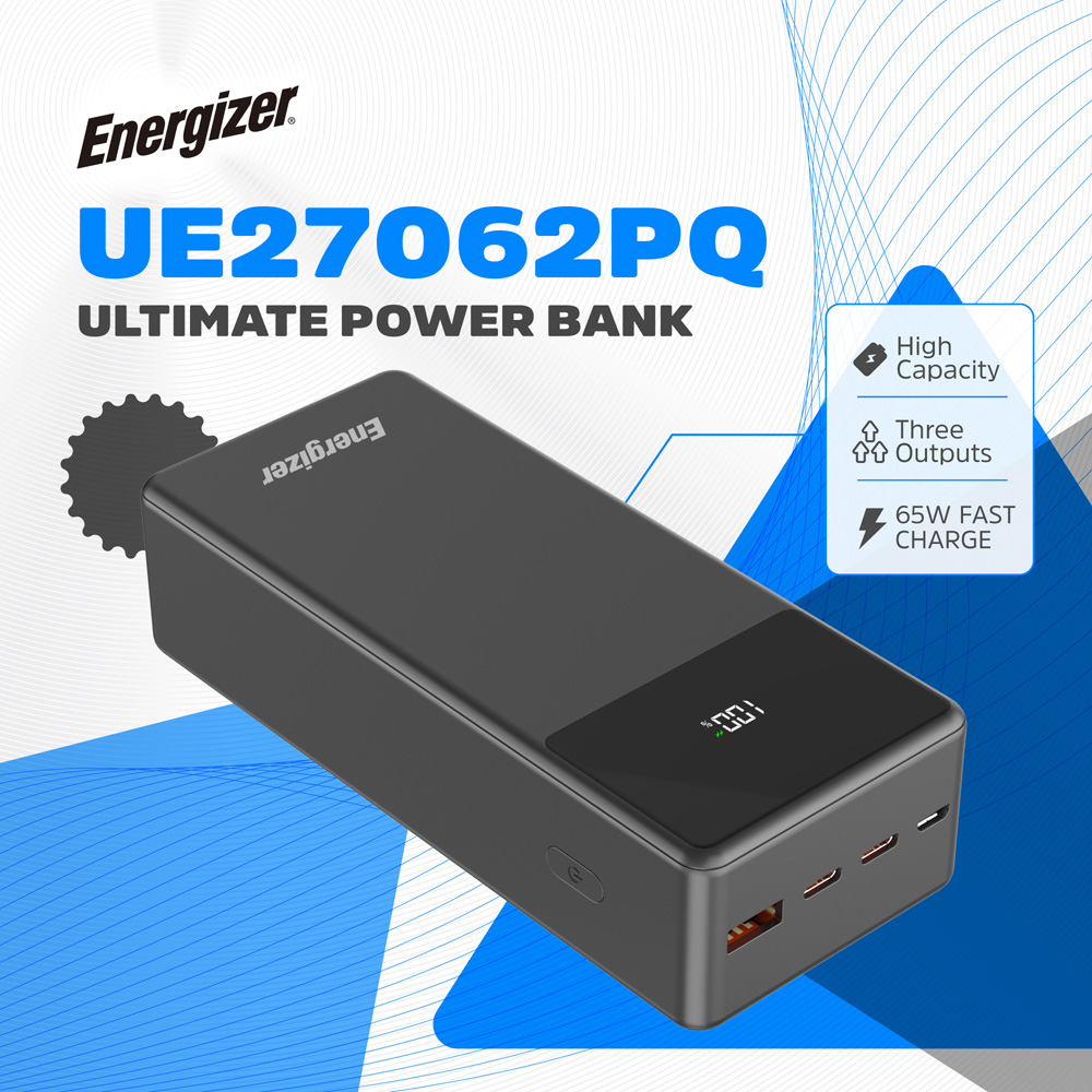Energizer Black USB-C Notebook PD Power Bank 65W 27000mAh Image 2