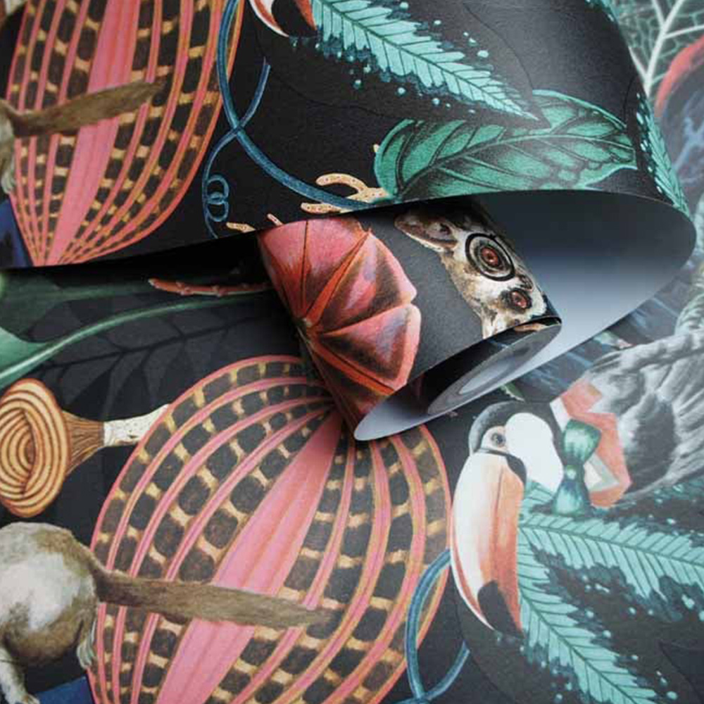 Holden Decor Wonderland Black Wallpaper Image 2