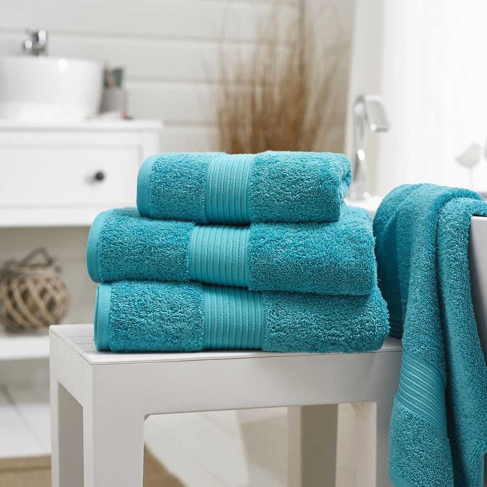 Deyongs Bliss Pima Teal Hand Towel 2 Pack Image 2