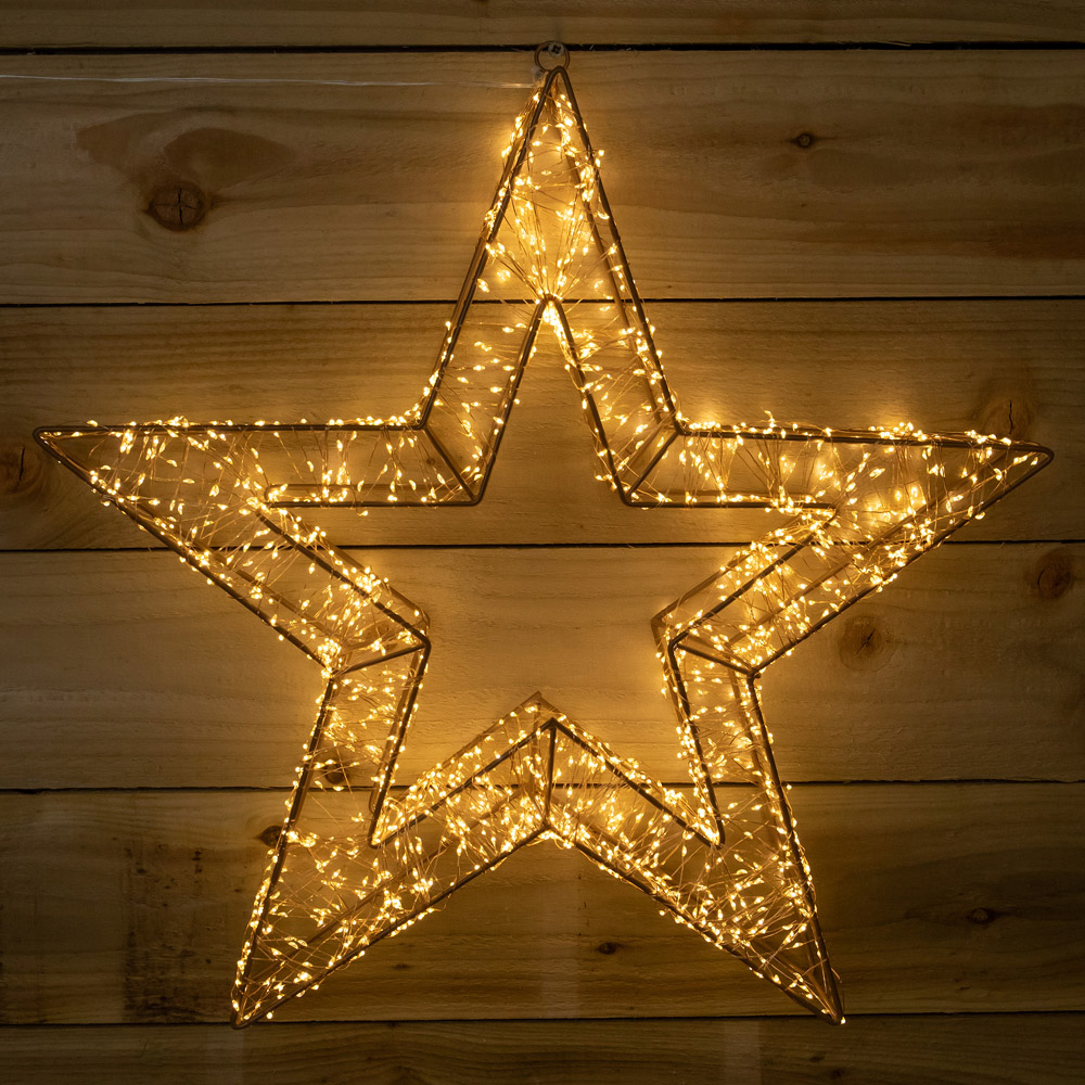 Samuel Alexander 1800 Warm White LED Light-Up Gold Christmas Galaxy Star 58cm Image 5
