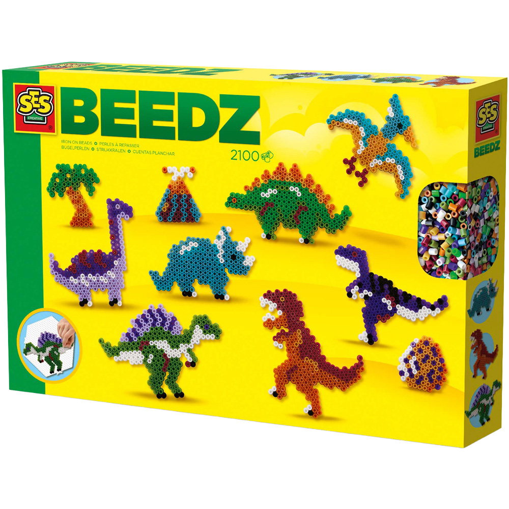 SES Creative Beedz Dino World Iron On Beads Kit 2100 Piece Image 1