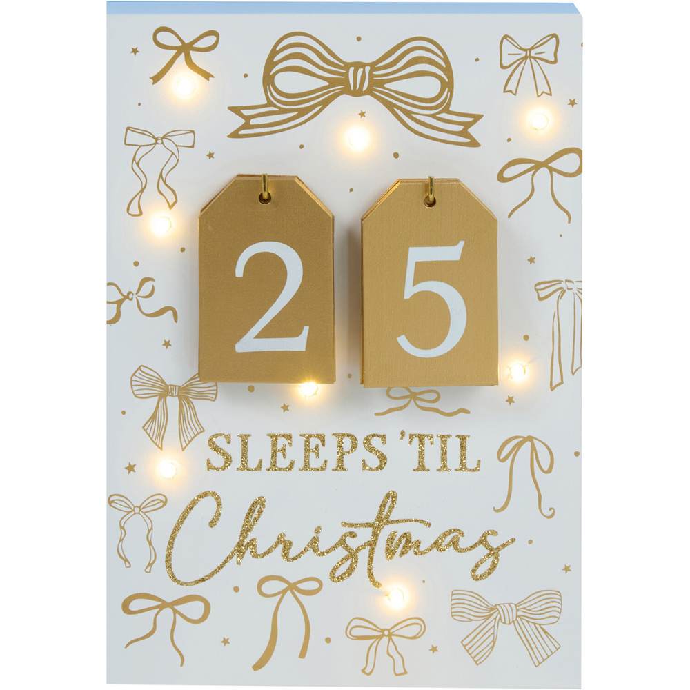 Sleeps Til Christmas Bow LED Advent Image 4