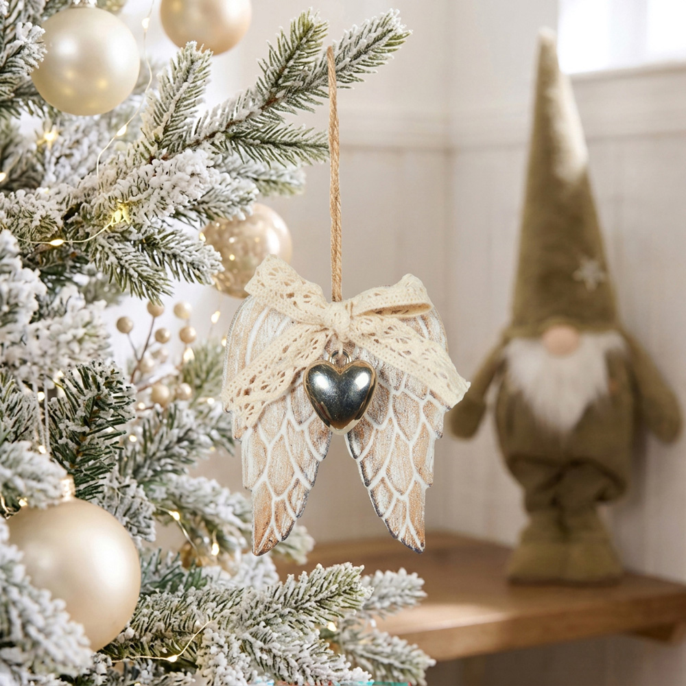 Wooden Angel Wings Hanging Decoration Image 2