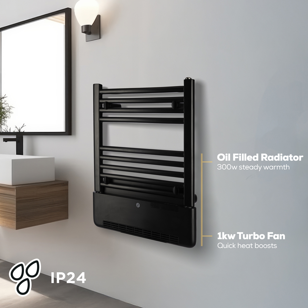 TCP 2 in 1 Tubular Towel Radiator 1000W Image 4