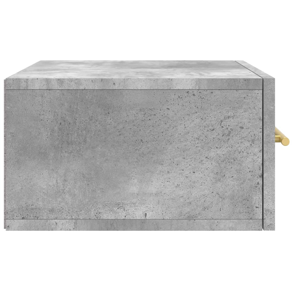 vidaXL Singe Drawer Concrete Grey Wall Mounted Bedside Table Image 7
