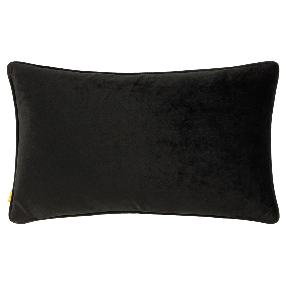 furn. Gold and Black Inked Wild Velvet Piped Cushion Image 3