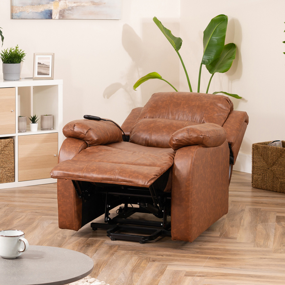 Artemis Home Northfield Tan Dual Motor Massage and Heat Riser Recliner Chair Image 2