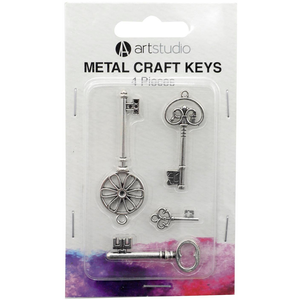 Pack of Four Art Studio Metal Craft Keys Image
