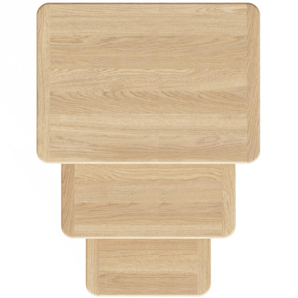 FWStyle Natural Oak Ash Veneer Nest of Tables Set of 3 Image 5
