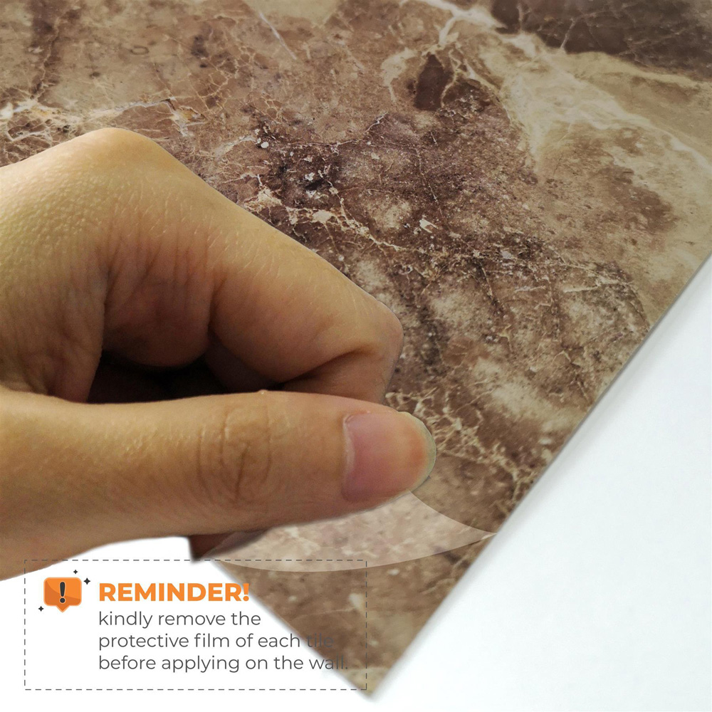 Walplus Copper Brown Marble Stone Tile Sticker 12 Pack Image 5
