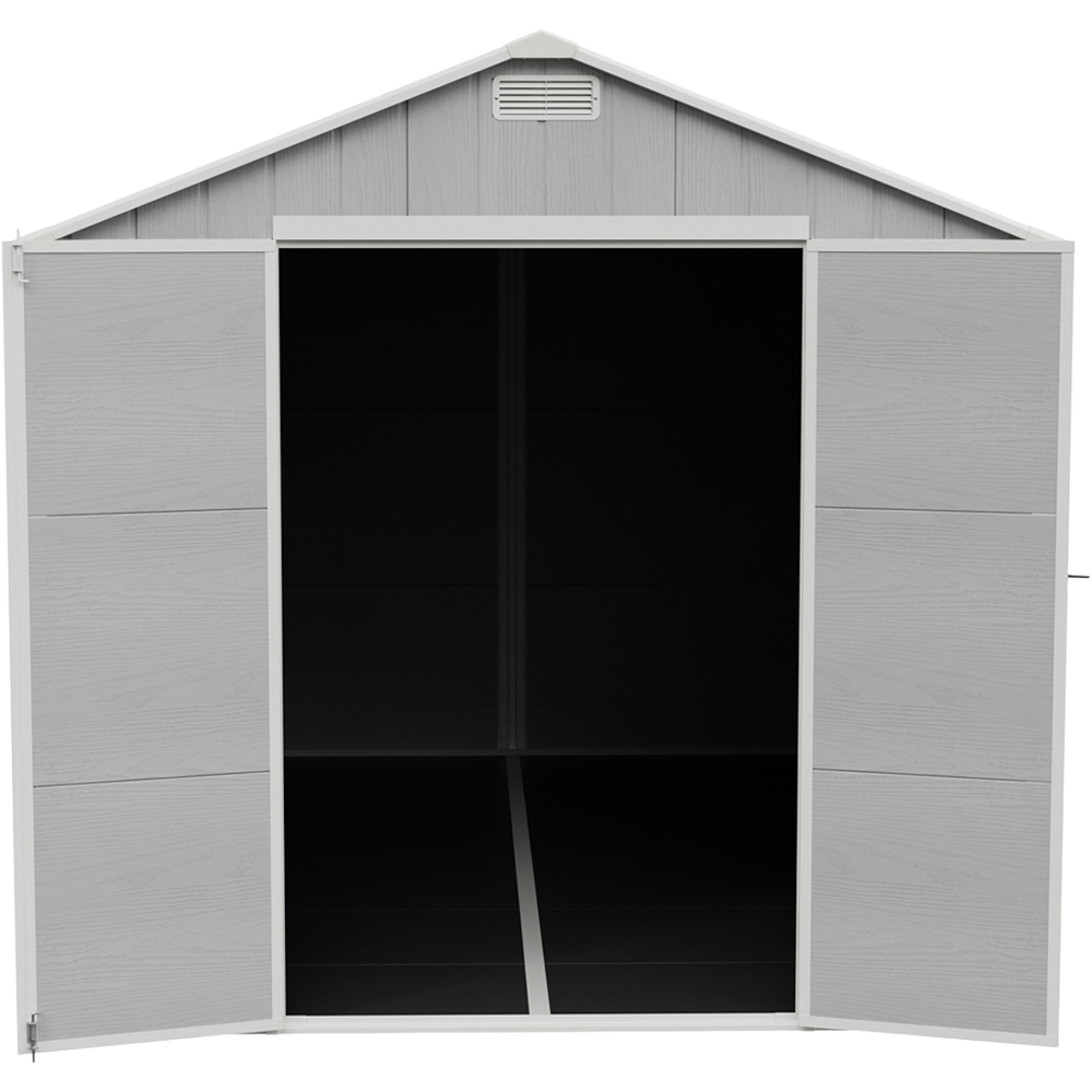 Living and Home 8 x 12ft Smokey Grey Wood Grain Apex Storage Shed Image 4