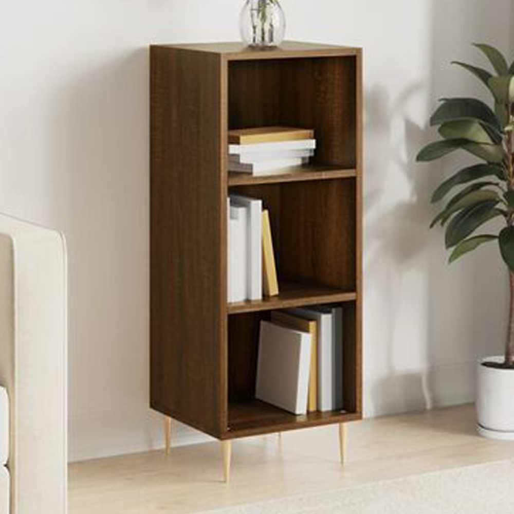vidaXL 3 Shelf Brown Oak Sideboard Image 1