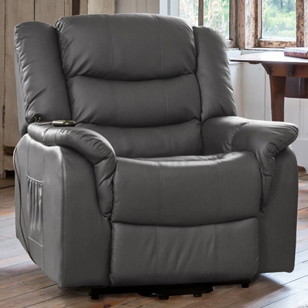 Artemis Home Almeira Grey Electric Massage and Heat Riser Recliner Chair Image 1