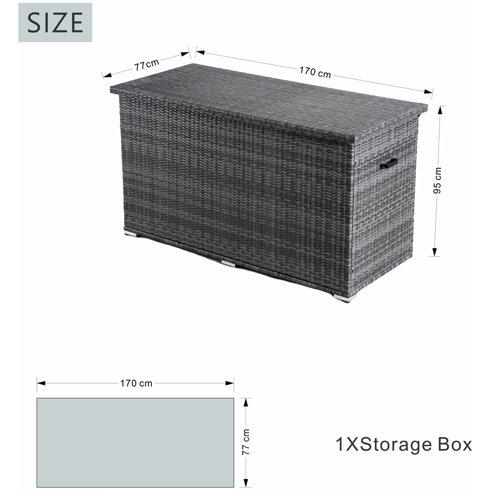 Direct Wicker 980L Grey Garden Rattan Storage Box Image 9