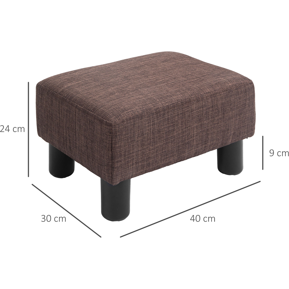 HOMCOM Small Brown Linen Fabric Footstool Image 8