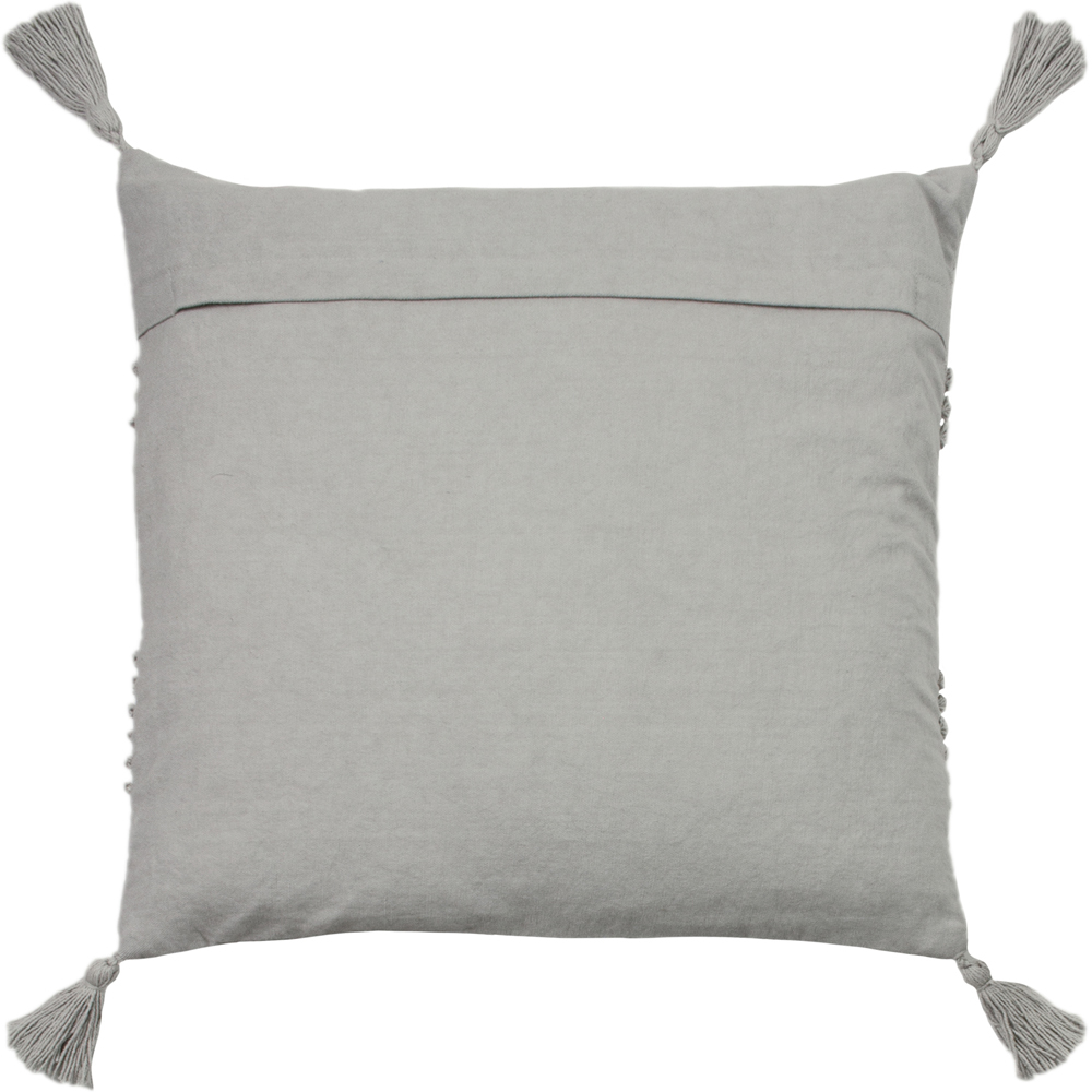 furn. Halmo Grey Woven Tasselled Cushion Image 2