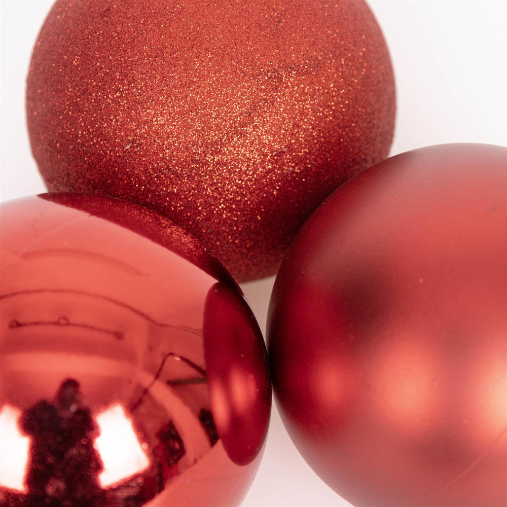 Shatchi Dark Red Luxury Bauble 3 Pack Image 2