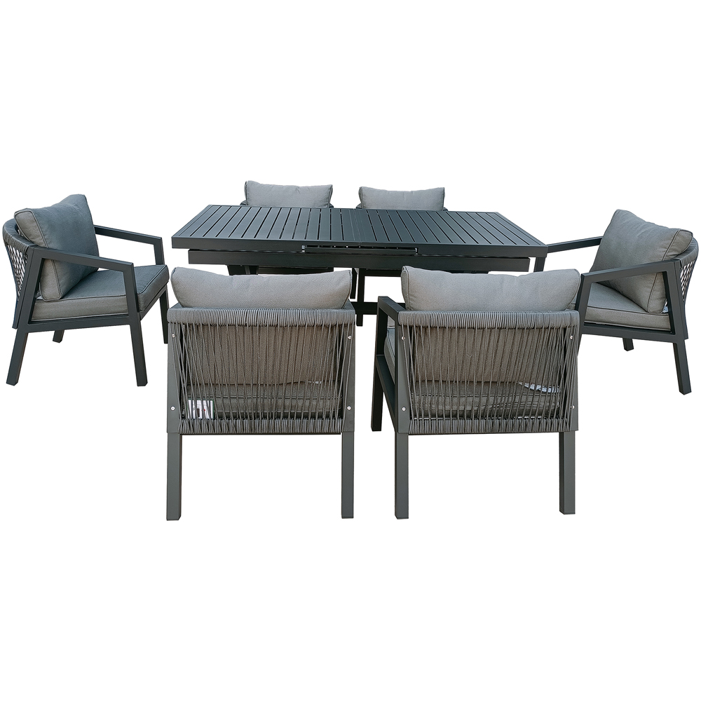 Furniture One 6 Seater Grey Aluminium Extendable Garden Dining Set Image 3