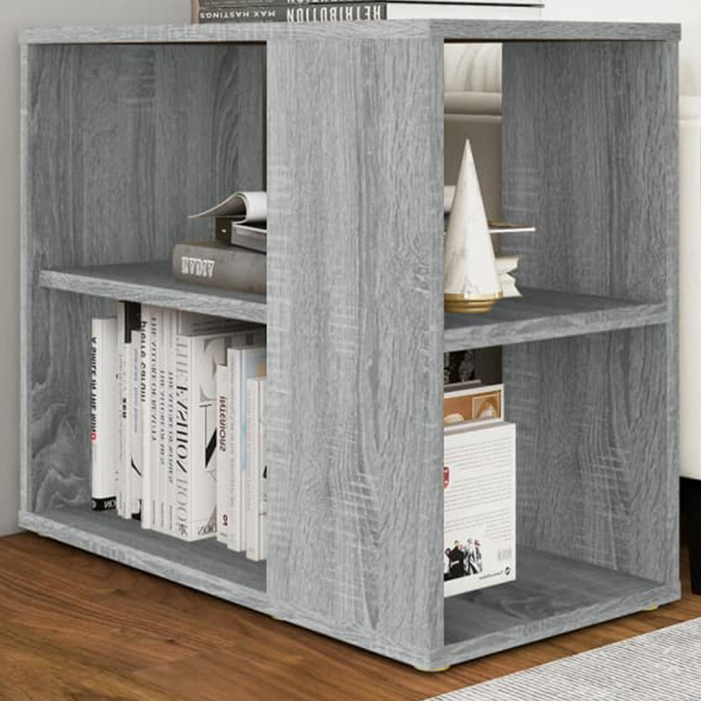 vidaXL 2 Shelf Grey Sonoma Oak Side Cabinet Image 1