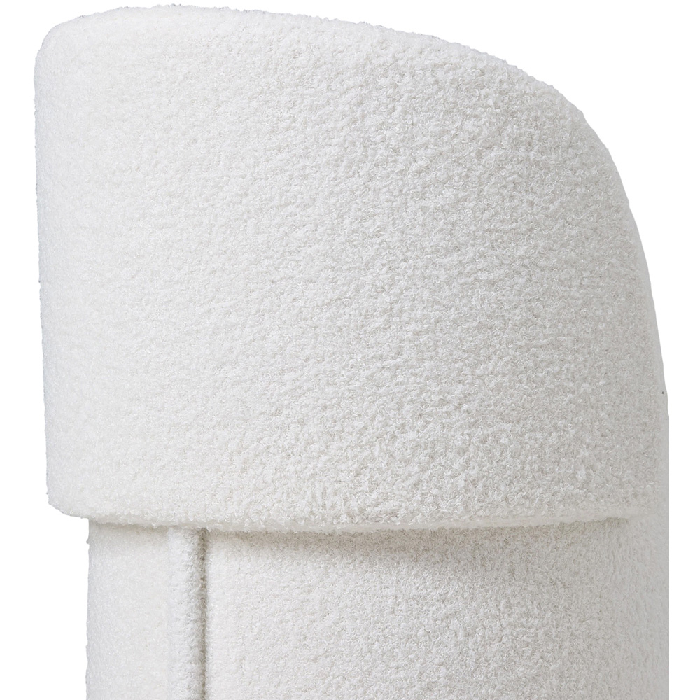 Living and Home White Teddy Fleece Foldable Back Vanity Chair with Hidden Storage Image 6