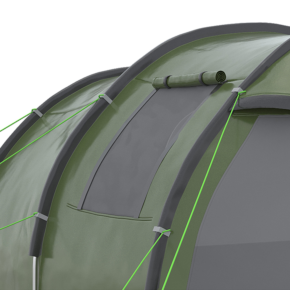 Outsunny 3-4 Person Tunnel Camping Tent Green Image 4