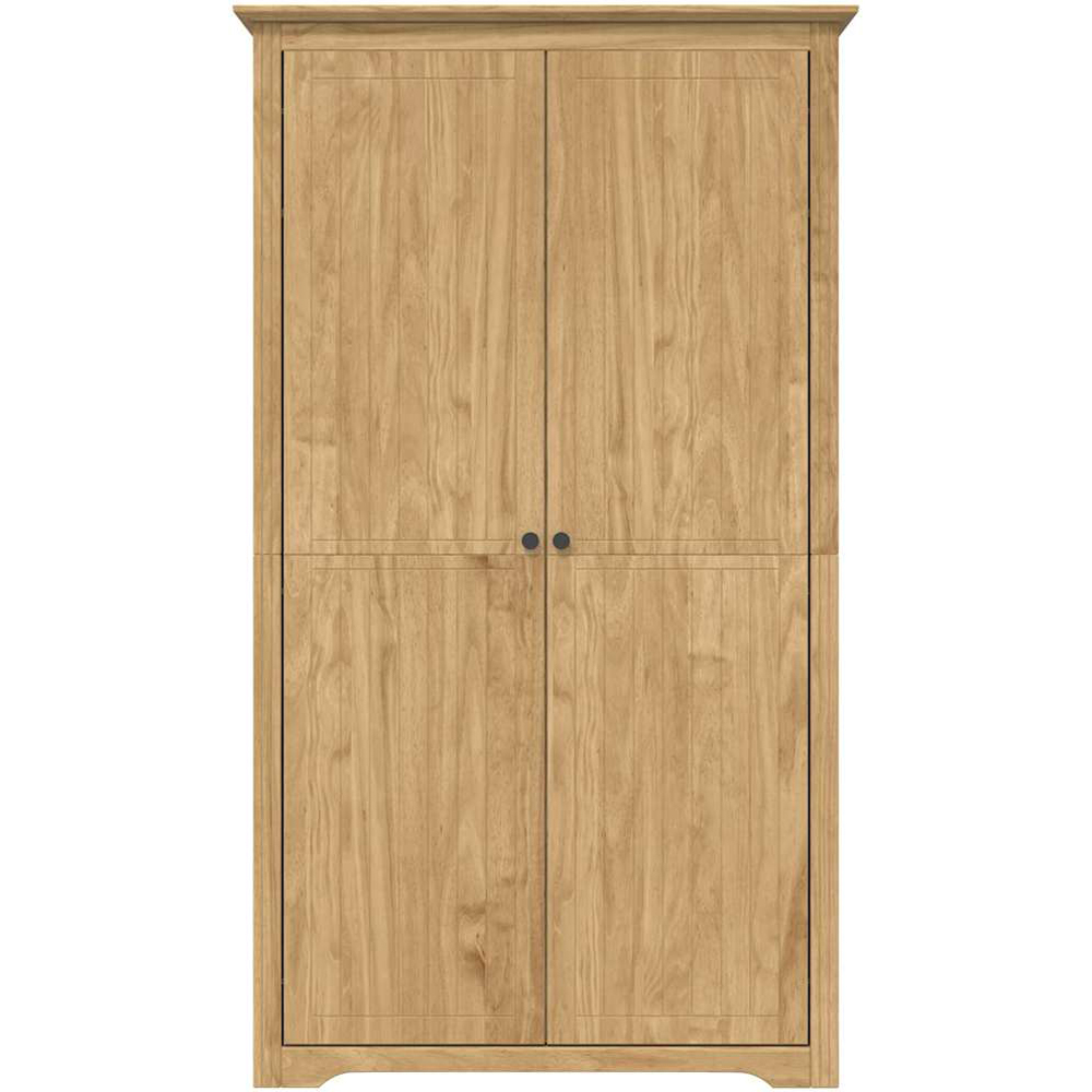 vidaXL Bodo 2 Door Grey Solid Pine Wood Wardrobe Image 4