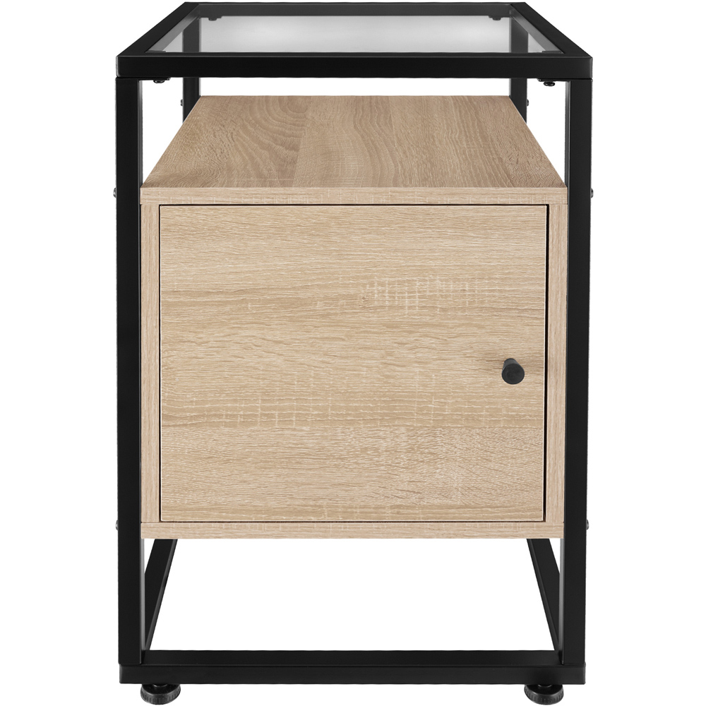 tectake Dudley 3 Shelf Light Wood Oak Sonoma Nightstand Image 3