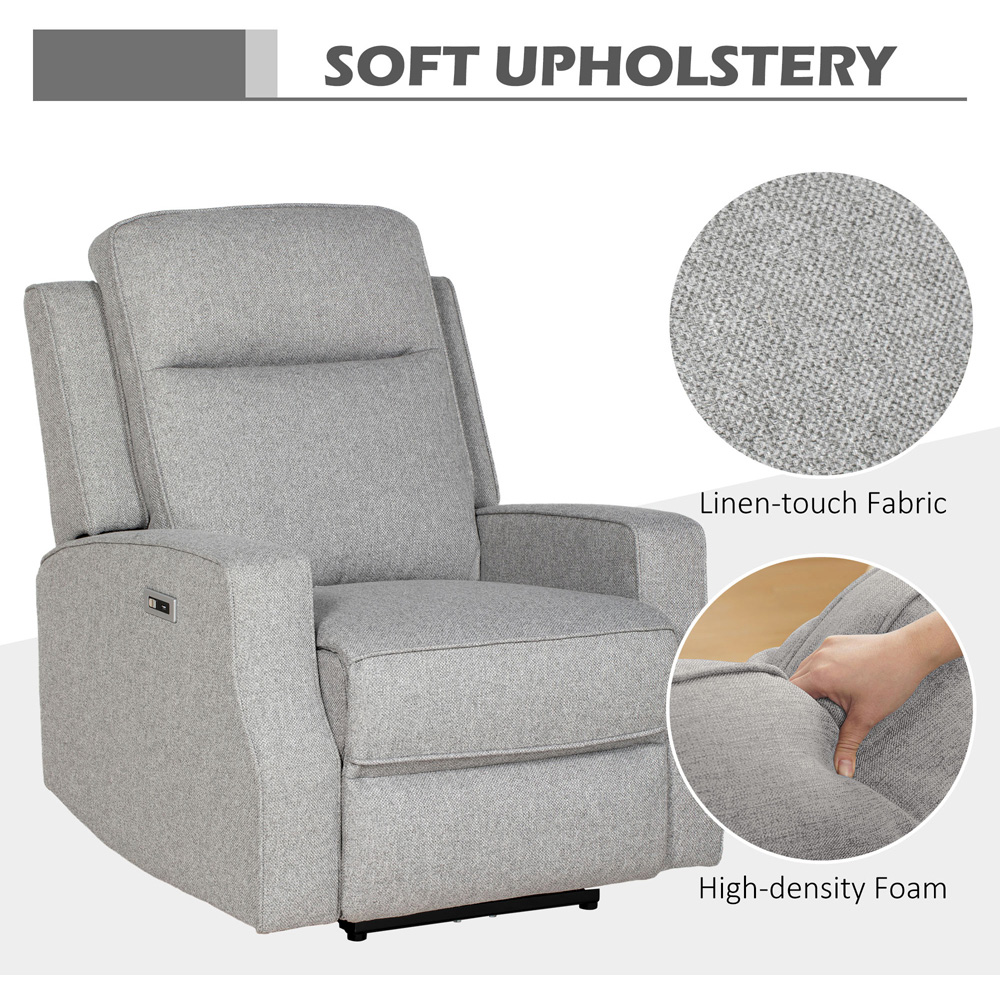 HOMCOM Grey Electric Recliner Armchair Image 5