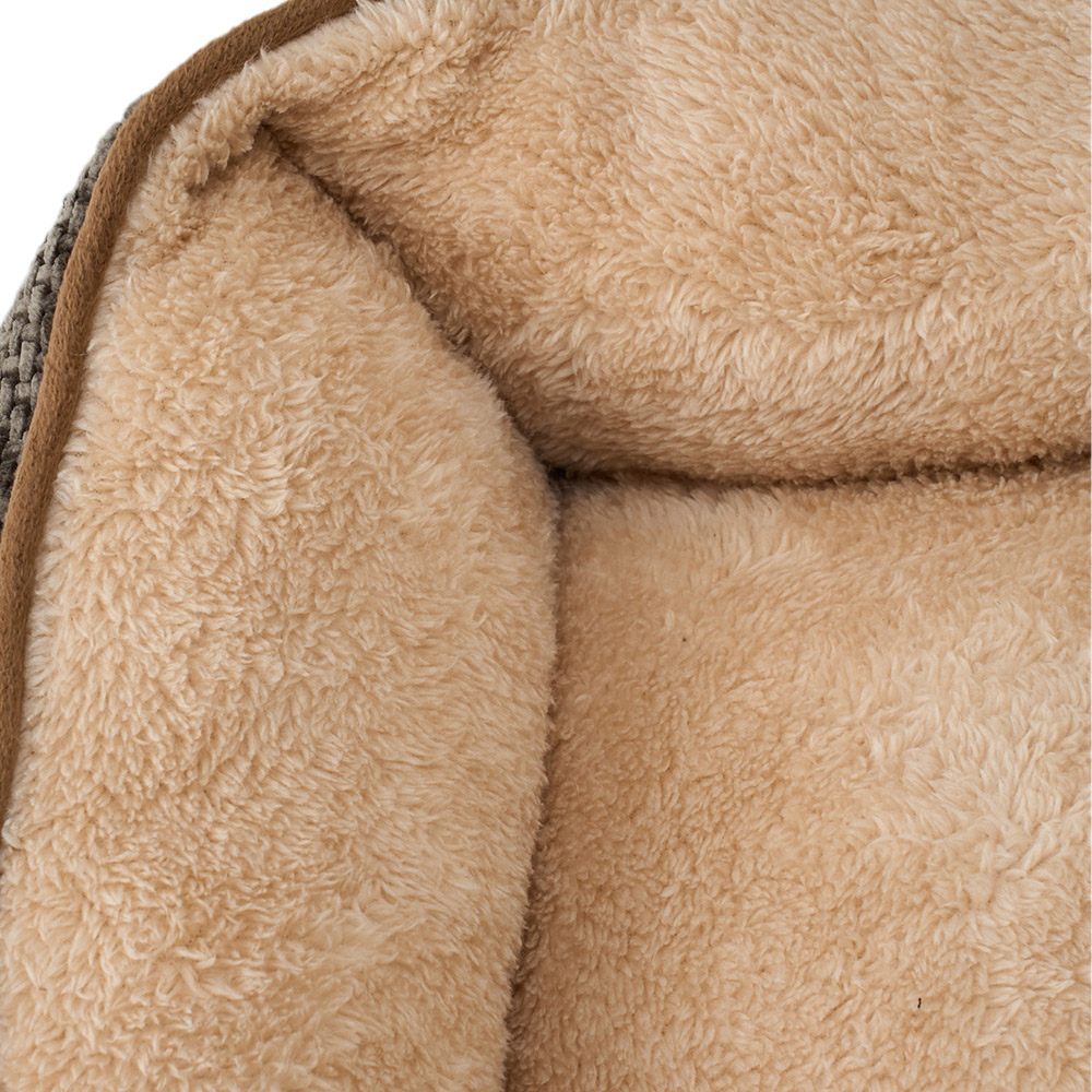 H&O Direct 60cm Brown Ultra Soft Chenille Dog Bed Image 4