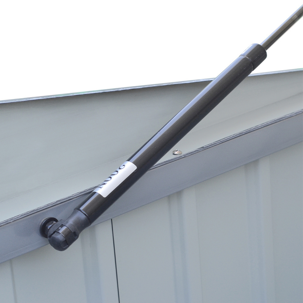 Living and Home 5.8 x 3.4ft Grey Outdoor Sloped Roof Waterproof Metal Trash Can Storage Shed Image 4