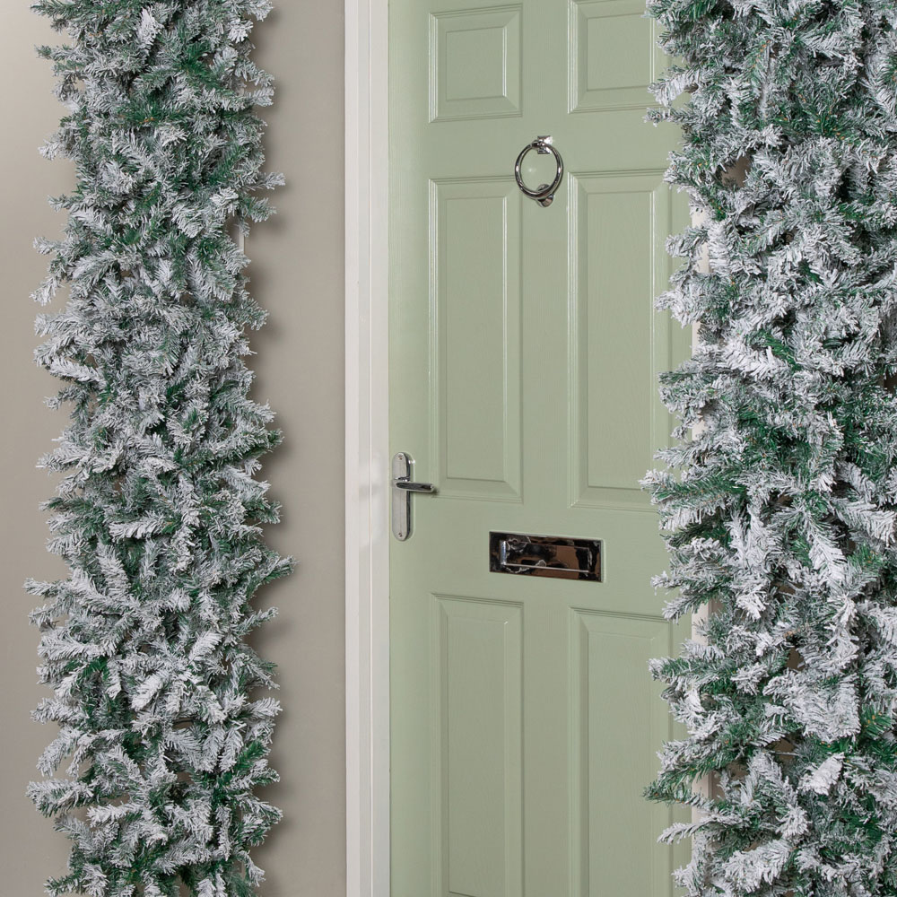 Samuel Alexander Single Door Snow Flocked Christmas Tree Arch with 2000 Tips 8ft Image 3
